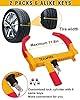 Tevlaphee Wheel Lock Set,Trailer Security Adjustable Anti Theft Trailer Wheel Lock for Car Camper Trailers SUV Boat Motorcycle Great Deterrent 2 Packs 6 Alike Keys