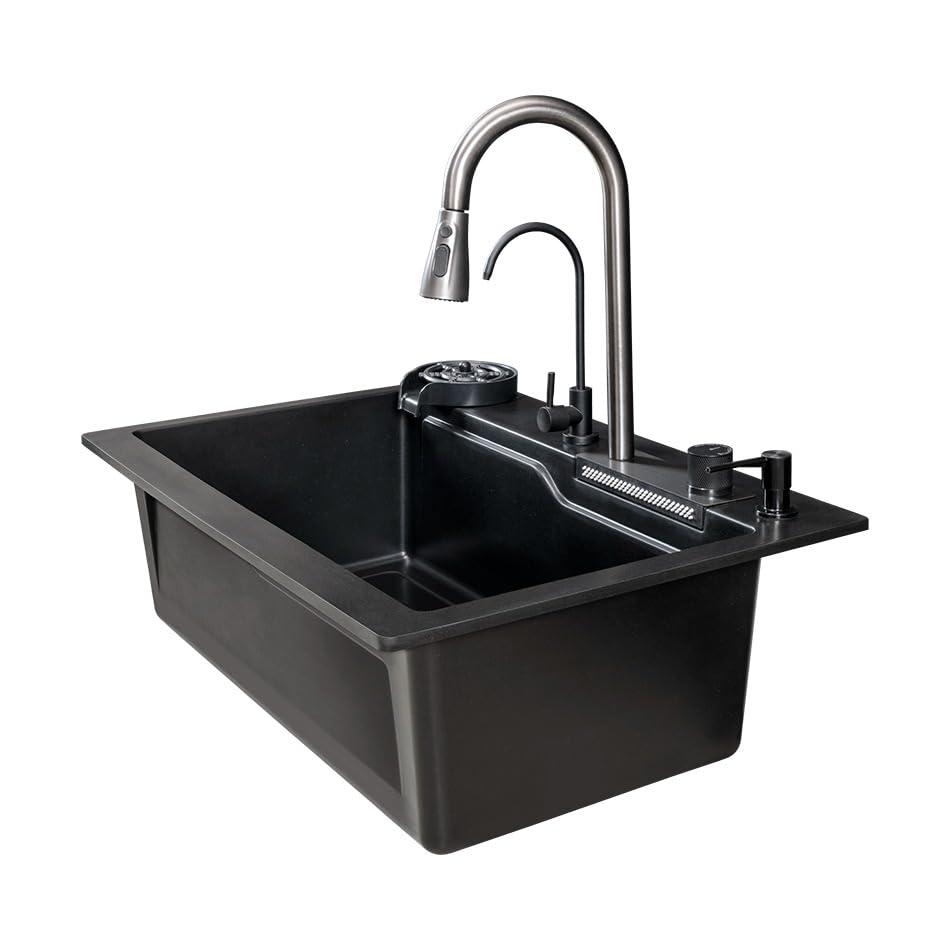 NextGen Prossimagen Quartz 20X30 Multifunction Matt Finish Sink,Waterfall Sink,All In One Kitchen Sink,Smart Kitchen Sink,Quartz Waterfall Sink,India Sink(Quartz Kitchen Sink) (B0D11YWS71) Amazon Price History, Amazon Price Tracker
