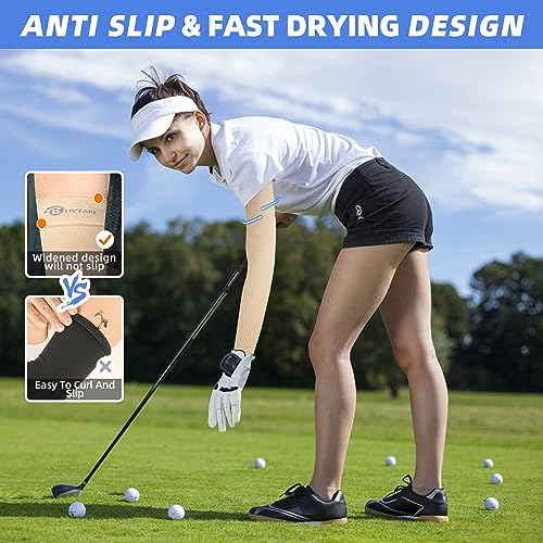 Image of BHYTAKI UV Sun Protection Arm Sleeves, UPF 50 Sports Cooling Arm Compression Sleeves for Men Women Teenager