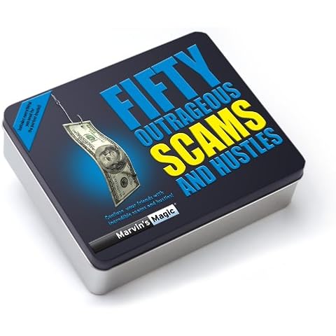 Marvin's Magic Fifty Outrageous Scams and Hustles Magic Box Set (in a Tin Gift Box) Professional Magic Made Easy Cover