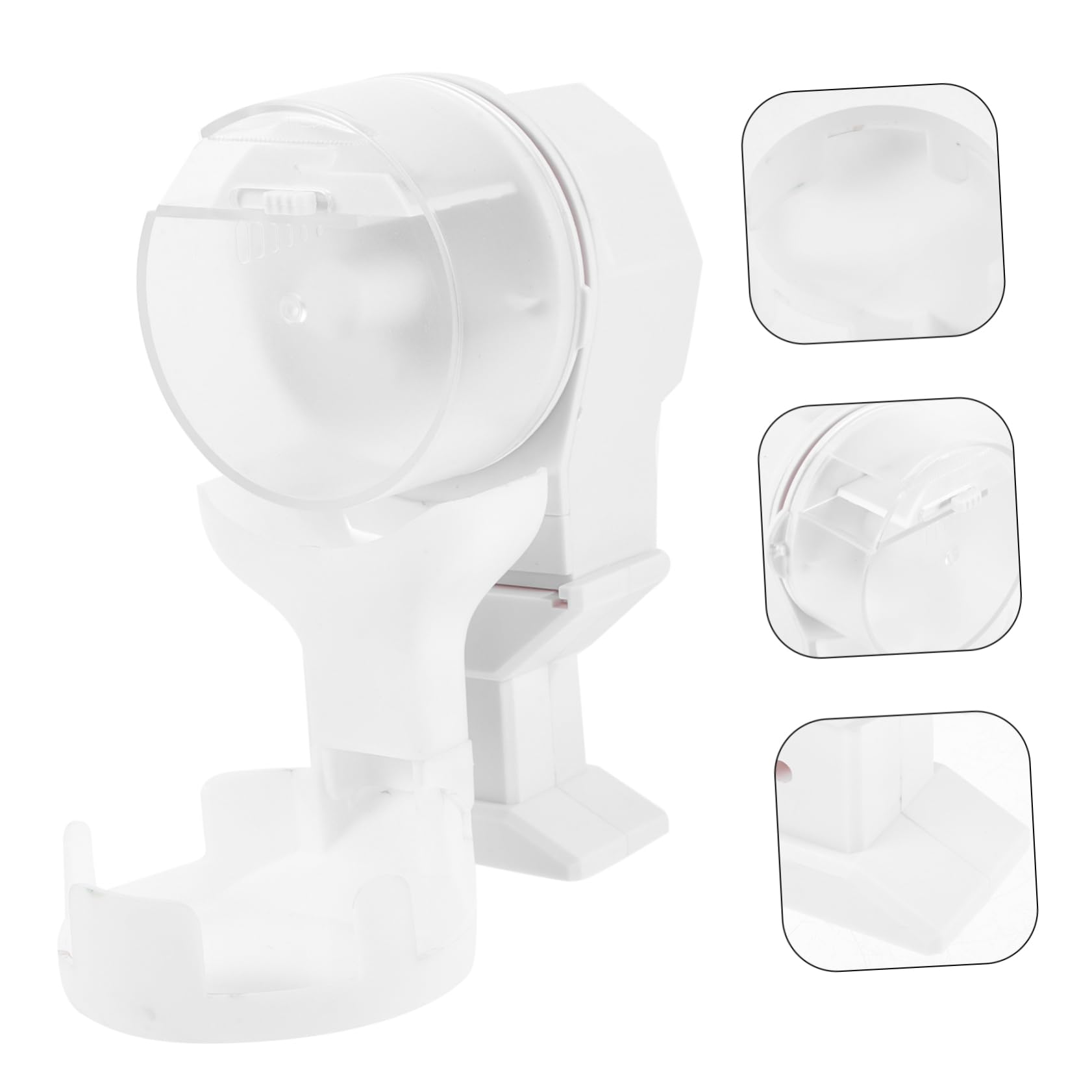 BESPORTBLE Mangiatoia Automatica capacità 100ml per Rettili e Tartarughe Corpo Trasparente in Plastica Vassoio Alimentare Bianco per Terrari