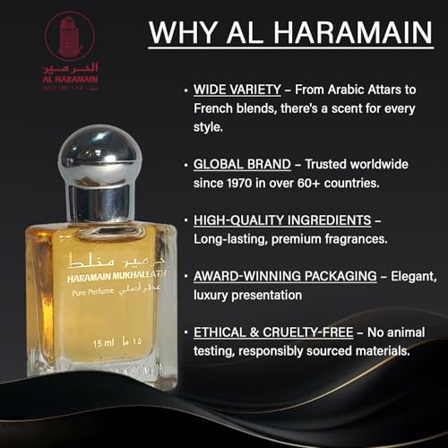 Image of Al Haramain Mukhallath Oriental Perfume Oil | Alcohol-Free Unisex Attar | Long-Lasting Fragrance | 15ml