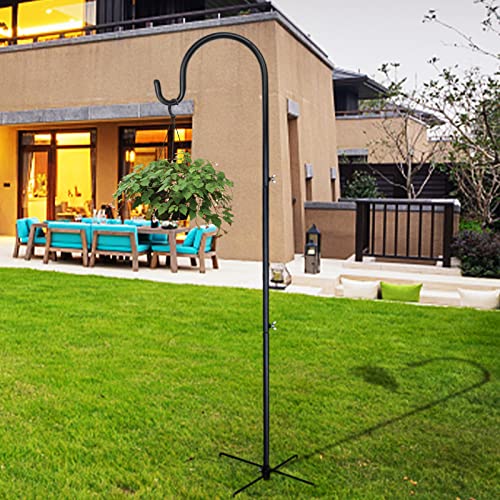 Mortime 2 Pack Outdoor Shepherd Hooks, 77 Inches Heavy Duty Extendable Metal Garden Hanger Stake Pole With 5 Prong Base For Plants Bird Feeders Wedding Decor Lanterns Wind Chimes #TOP6