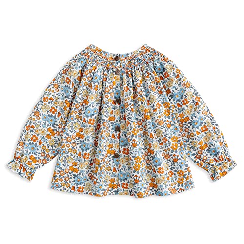 Image of Curipeer Toddler Girls Long Sleeve Shirt, Smocked Blouse, 6M-6Years