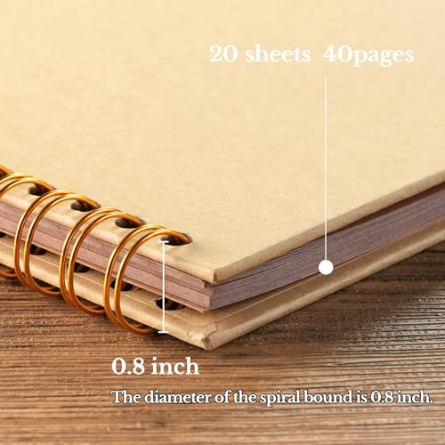 image for potricher 8 x 8 Inch DIY Scrapbook Album 40 Pages Hardcover Kraft Pape