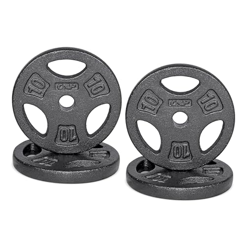 CAP Barbell Standard 1-Inch Grip Weight Plates 25 lbs BLACK