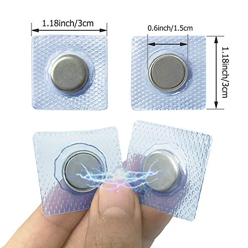 Hidden Magnetic Snap,Invisible Magnets Sew In Pvc For Thin Fabrics (Silver) (Pvc-Square) #TOP1