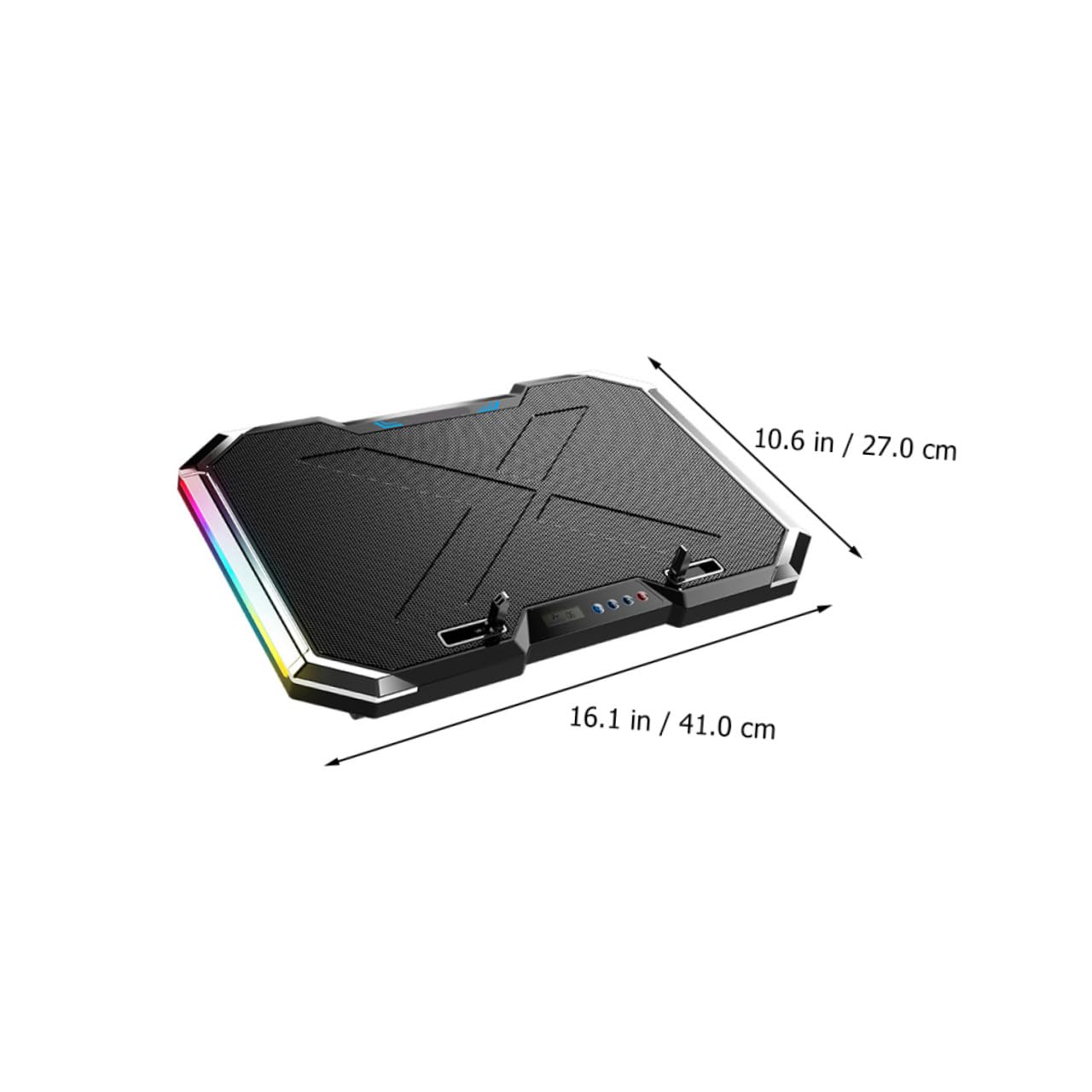 BESTonZON Refroidisseur en Ordinateur Support de Portable Jeu Ventilé Alliage Noir, Réglage 7 Angles et Commande Tactile LCD Meilleure Dissipation