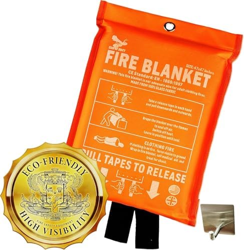Supa Ant Fire Blanket -Certified 1500F Extra Thick, Glow in The Dark Fireproof Emergency Supplies. 500gsm, 0.5mm Thick Fire Blankets Emergency for Home. 1pc Fire Safety Emergency Blanket 47"x47" - View 3