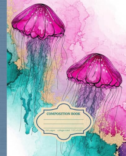 Jellyfish Notebook: College-Ruled Composition Book with 200 Pages, Standard 7.5