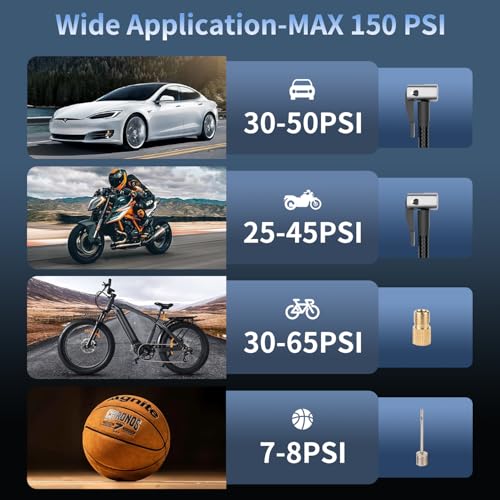 Nanming 12000mAh Cordless Portable Tire Inflator Air Compressor w/ 150PSI and Auto-Stop 16.99 + Free Shipping + 50% Off Code 7SYWGJZ0 - image 4