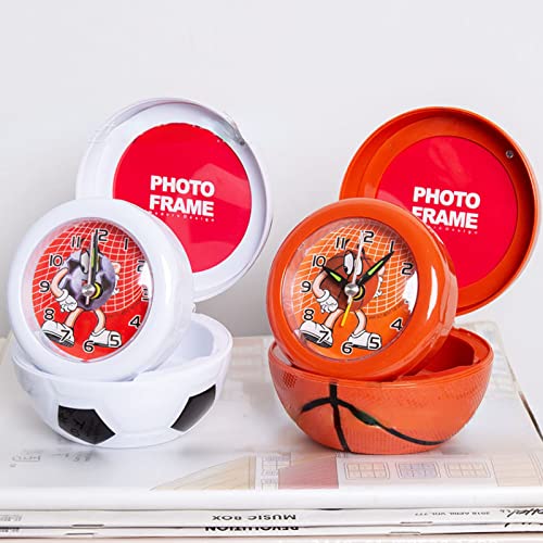 Alarm Clock Small Alarm Clock Household Foldable Portable Small Alarm Clock Basketball Football Bedside Clock #TOP2