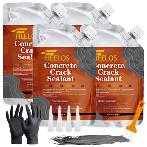 Concrete Crack Filler, 4 Pack Self Leveling Crack Sealant Repair Sealer, High Elasticity Cement