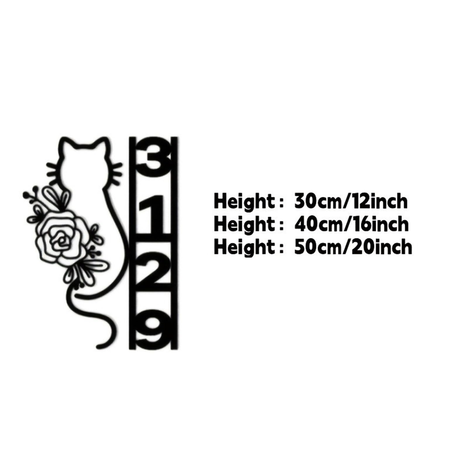 Panneau D'adresse En Forme De Chat Métal, 1 Pièce, Numéro Maison, Utilisation Intérieure Et Extérieure(30cm 12inch)