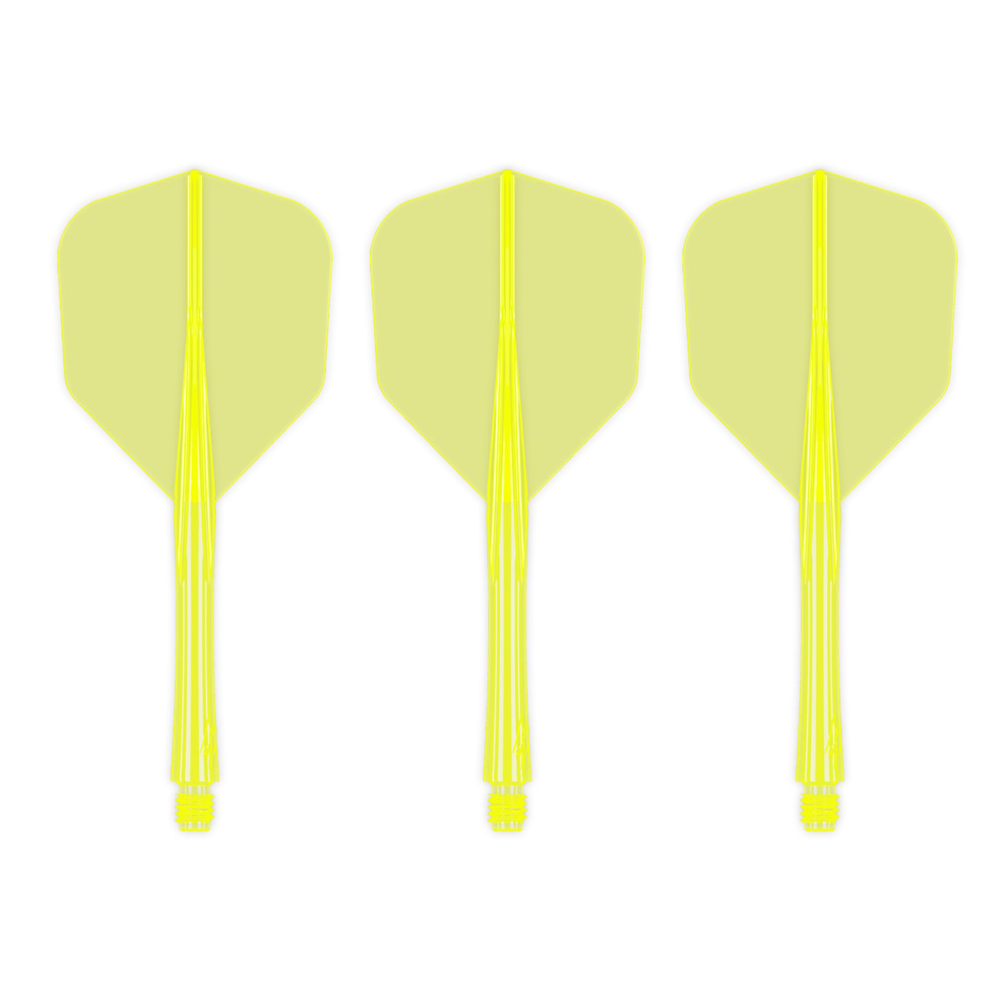 Caliburn | SUP Moulded Dart Flight And Shaft System | Multiple Styles | Multiple Colours. (No6 - Medium, Neon Yellow)