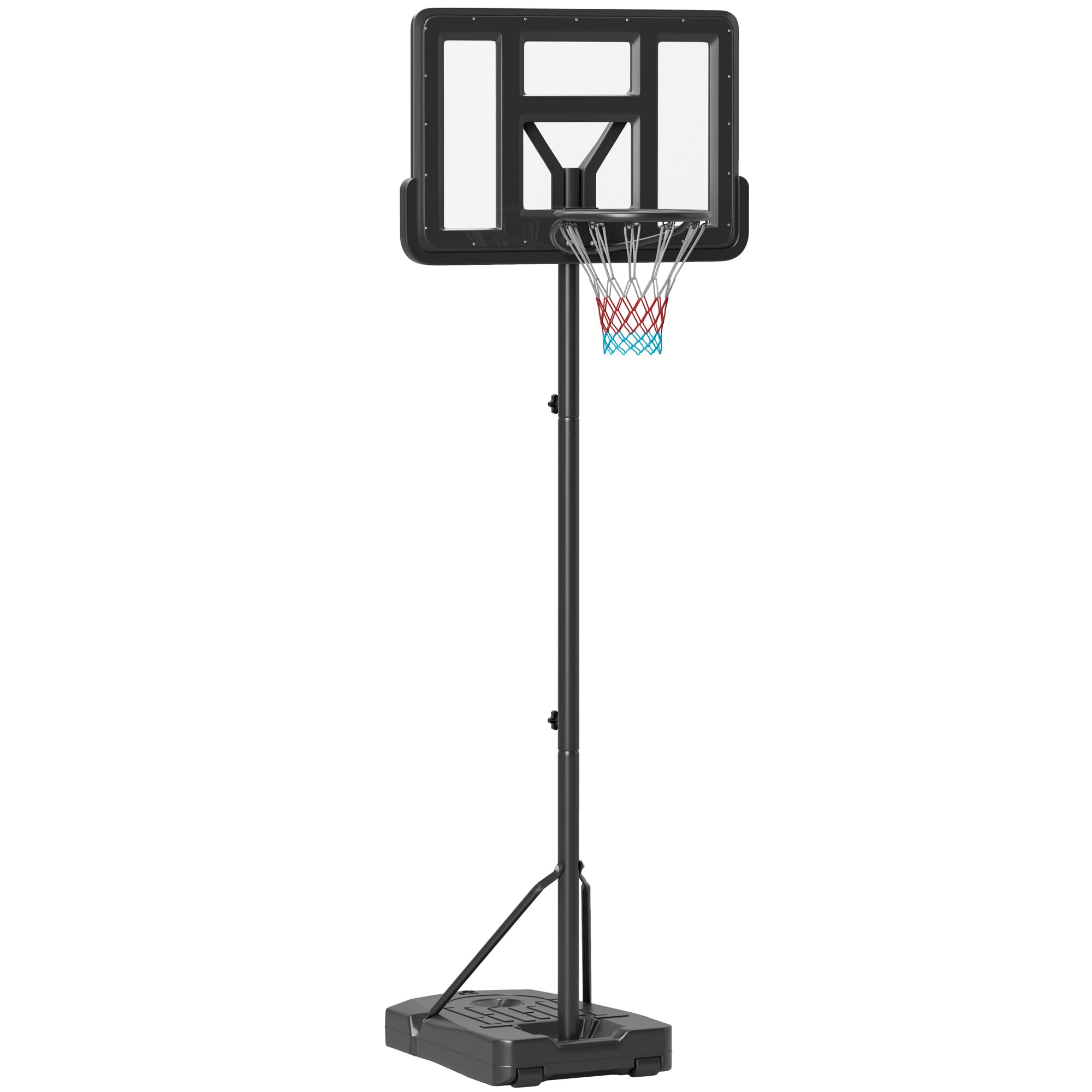 SPORTNOW Basketball Hoop and Stand Height Adjustable 2-3.05m Black