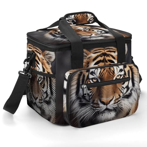 Grand sac isotherme tigre pour pique-nique et camping