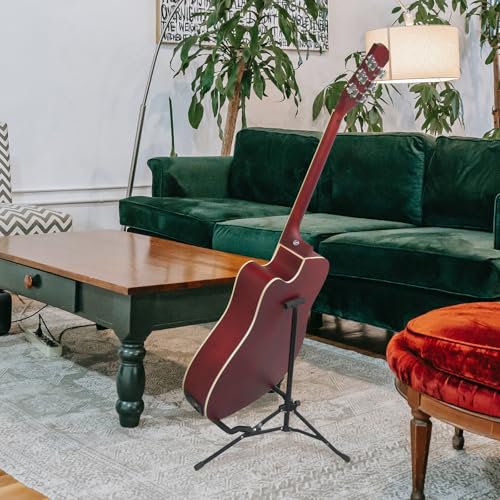Support guitare en fer sans bavure avec mousse de protection noire - 5