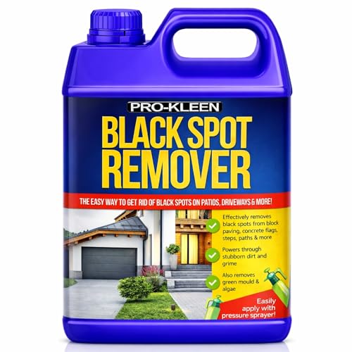 Pro-Kleen Powerful Black Spot Remover (5L) - Powerful Liquid Cleaning Solution - Powers Through Stubborn Dirt & Grime - Use on Patios Natural Stone Indian Sandstone Driveways & More