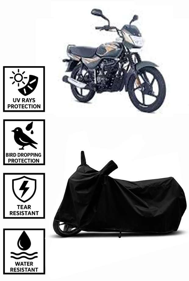 Image of Heavy Duty Waterproof Scooty & Bike Cover for Bajaj ct 100 - UV Resistant, Dustproof & Rain Protection, All-Weather Outdoor Cover for Bikes & Scooty with Buckle Straps
