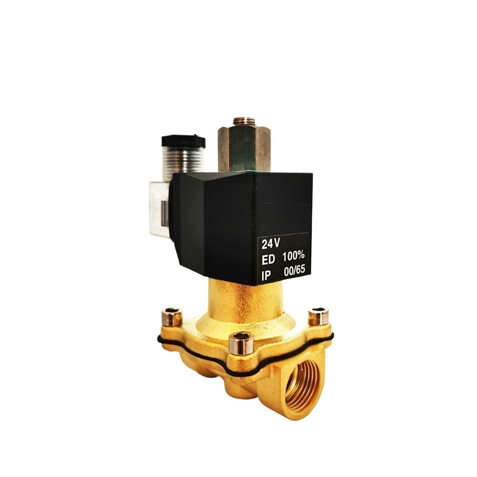 Électrovanne normalement ouverte en laiton 3/8 BSP 220V eau gaz pétrole 80°C