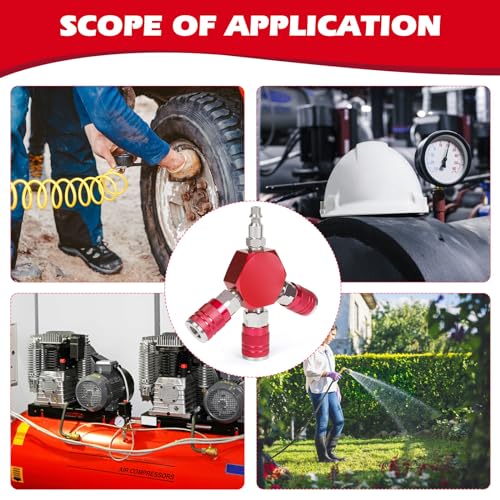 image for Milosline Quick Connect Fittings Air Splitter, 1/4 Inch NPT 3-Way Air 