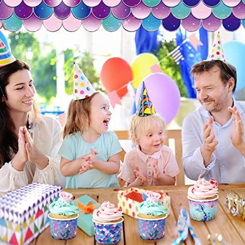 150 Pieces Mermaid Party Supplies Mermaid Ice Cream Paper Cups Disposable Snack Bowls Paper Dessert Soup Bowls For Hot Or Cold Food, Kids Ocean Theme Party Baby Shower Decoration, 8 Oz #TOP5