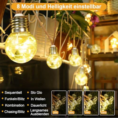 Cadena de luces solares de diseño G40 con intensidad regulable para alta decoración 3