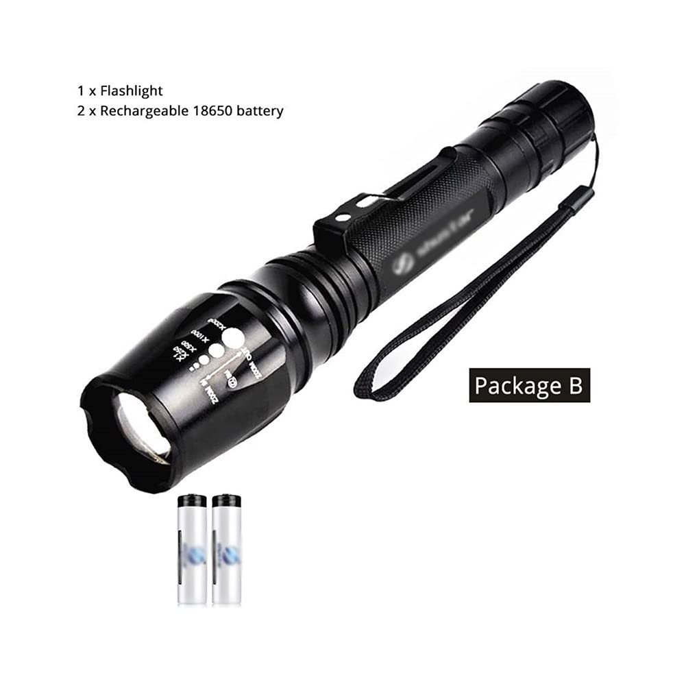 Cadena de Luces Linterna LED Brillante Antorcha con Zoom 5 Modos de iluminación Iluminación Exterior Utilizada para Aventuras de Campamento, Paseos nocturnos de Caza Iluminación de festivale