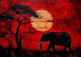 Puzzle 1000 Teile Elefant Puzzle Erwachsene Anspruchsvol Impossible Rätsel Mond 75x50cm DIY Classic Holz Jigsaw für Erwachsene und Kinder ab 14 Jahren, Verfügbar Als Geschenke für Frauen Männer C-210