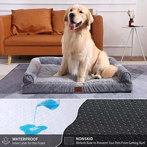 Mesa Lemon Dog Beds For Medium Dogs, Washable Dog Bed With Removable Cover, Orthopedic Dog Bed With Waterproof Lining, Memory Foam Bolster Dog Sofa With Nonskid Bottom, Waterproof Dog Bed #TOP2