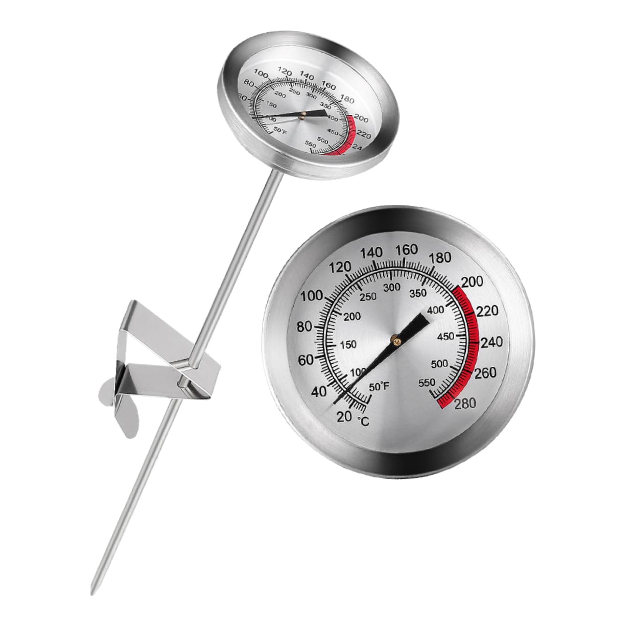 BEBEMOKO Precision Oil Temperature Reading Meter Stainless Steel Food Thermometer for Deep Fry BBQ