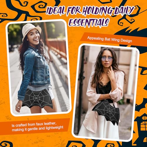 Halloween Purse Bat Wing Shoulder Bag Novelty Gothic Crossbody Bag PU Leather Horror Spooky Handbag for Women4