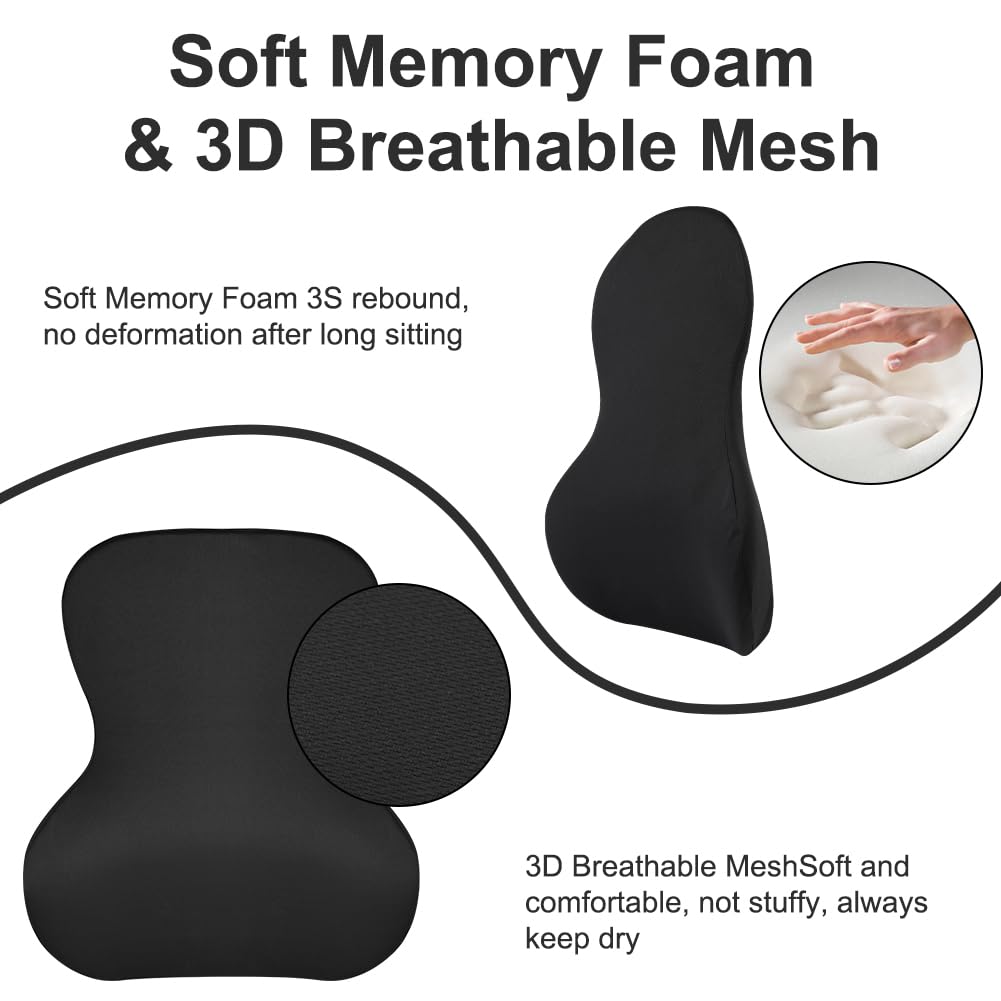 Ainiv Cuscino Lombare per Auto Sedia, Cuscino Lombare Auto Seduta Guidatore, Cuscino di Supporto Lombare, Cuscino di Supporto Posteriore, Supporto Lombare per Sedile Ergonomico Cuscino Schienale