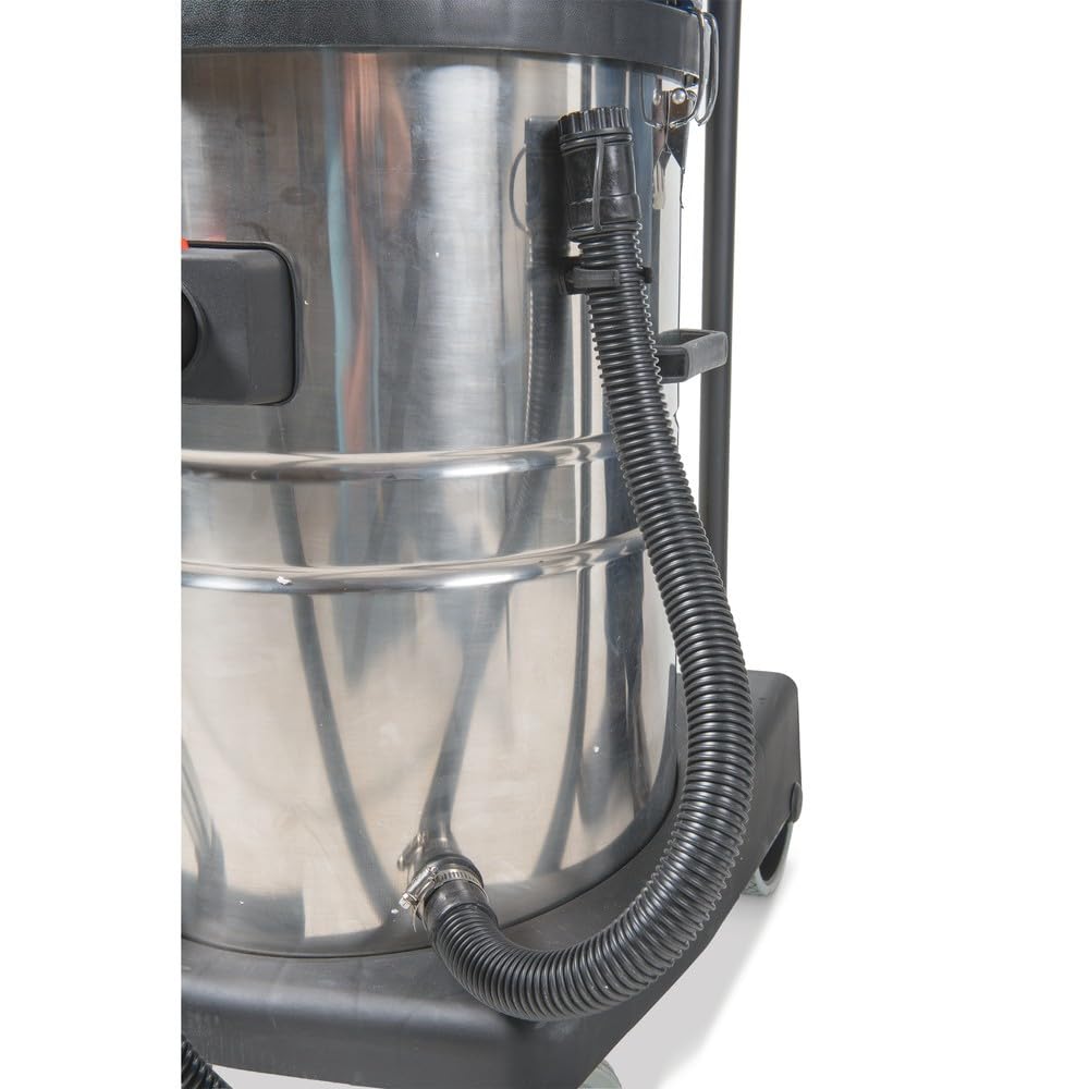 HEMMDAL Industriestaubsauger | 3.000 W | 80 Liter Fassungsvermögen | Nass-Trocken-Sauger mit 3 einzeln zuschaltbaren Saugmotoren | Kippfahrgestell | Zubehör für unterschiedliche Einsatzbereiche
