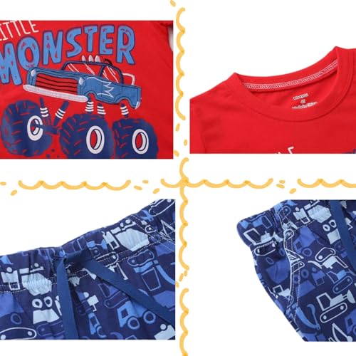 Image of Boy Shorts Sets Dinosaur Animal Print Shirt Summer Outfits Set 2pcs Casual Clothes