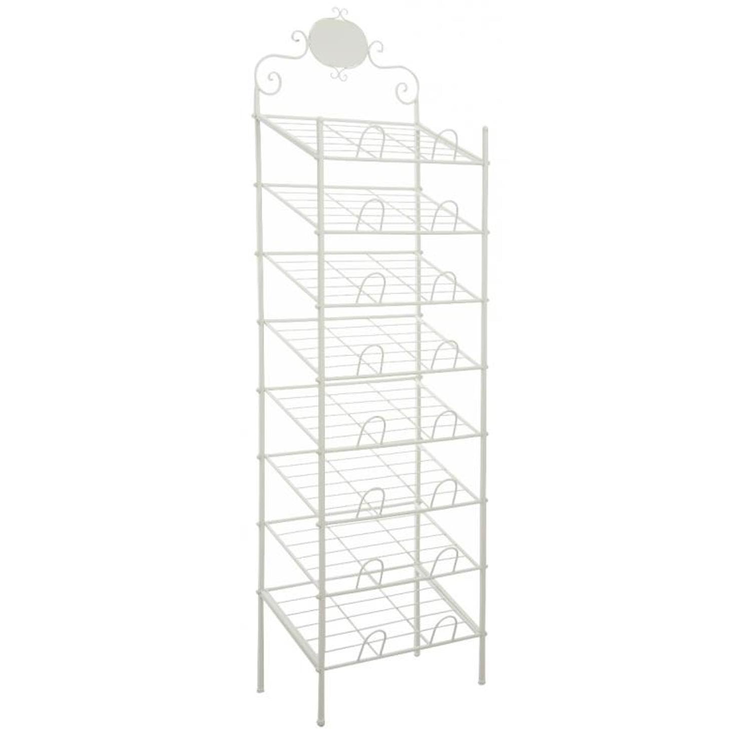 AUBRY GASPARD - Présentoir en Métal Laqué Blanc pour Sets De Table - 8 Niveaux - Prêt À Monter - Vendu Non Garni - Design Élégant - Robuste et Durable - 51X34X177 cm - Blanc - Taille Standard