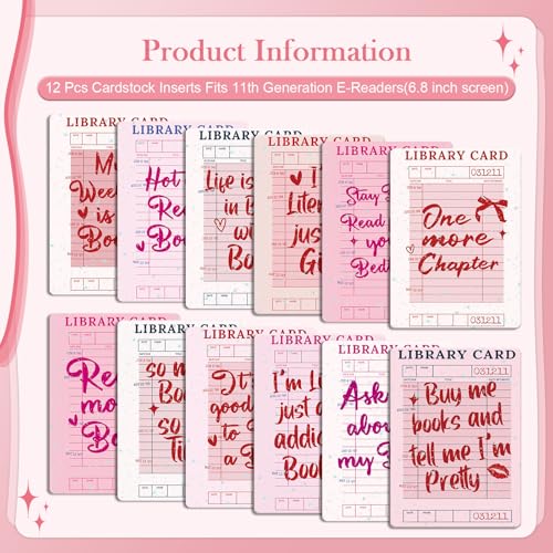 Inserts en papier cartonné Kindle Paperwhite 11e 12e rose liseuse