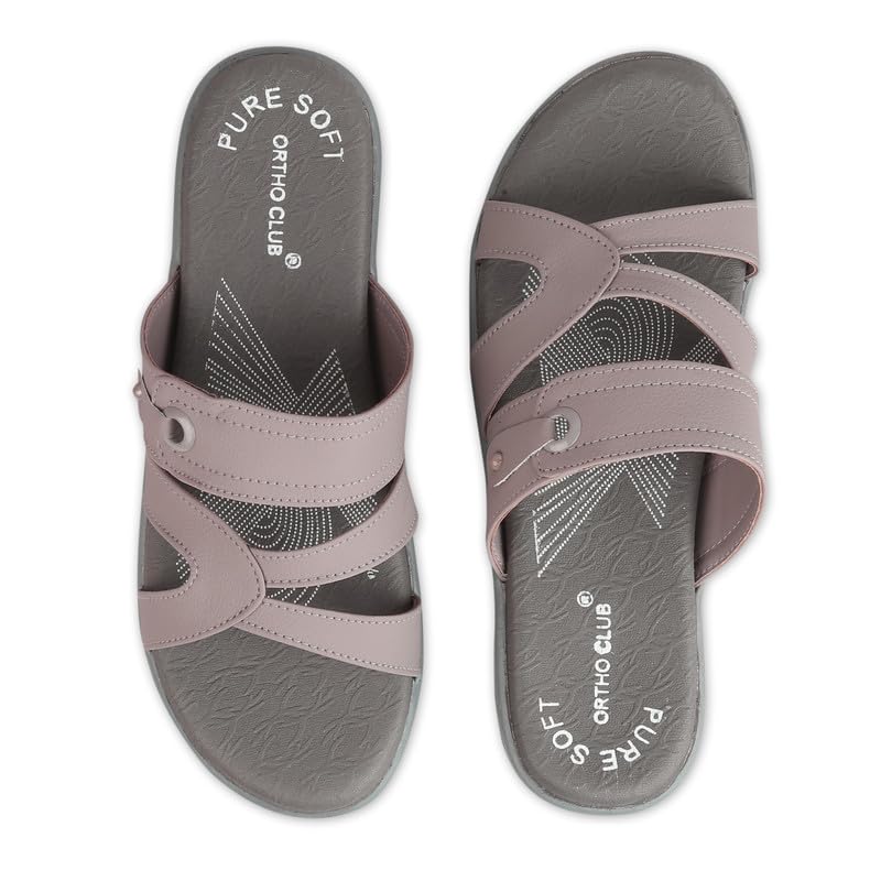 Image of ORTHO CLUB Women Orthopedic Comfort Slippers | Soft Cushioned Footbed | Anti-Slip Sole | Lightweight Daily Wear Sandals for Home & Outdoor Use