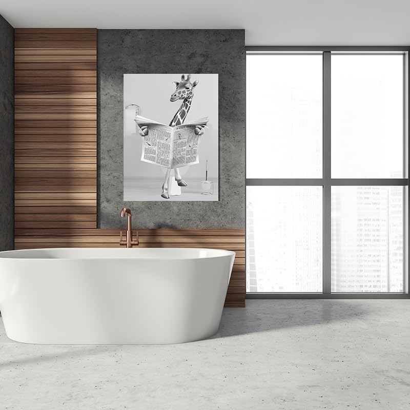 High Ground Cow Bathroom Decoration Pictures, Modern Black and White Animal Bathroom Wall Decoration Poster - Image 2
