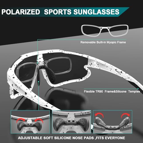 Lunettes de soleil de sport polarisées anti-éblouissement pour le sport outdoor