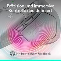 Logitech MX Master 4, ergonomische kabellose Maus mit fortschrittlichem, leistungsstarkem, haptischem Feedback, ultraschnellem, USB-C, Bluetooth + MX Keys S kabellose Tastatur, DEU QWERTZ - Hellgrau – Ansicht 2