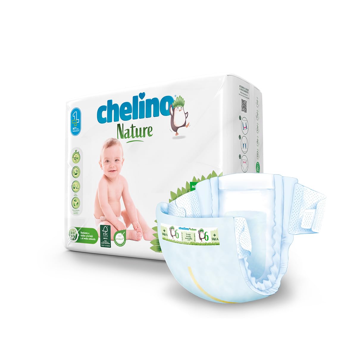 Pack ahorro pañales T6 17-28 kg Chelino Nature 108 Uds