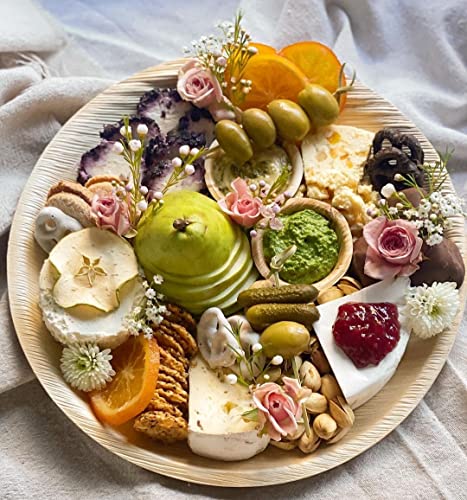 Naturally Chic Palm Leaf Plates - 10 Inch Round - Bamboo Like, Eco Friendly, Disposable, Compostable And Biodegradable Plates For Weddings, Parties And Events #TOP3