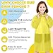 BFONS Rain Ponchos for Kids, Reusable Raincoats for Boys Girls with Hood and Sleeves, Waterproof Rain Jackets for Travel Outdoor Yellow 2PCS