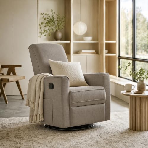 Image of Evolur Raleigh Plus Nursery Glider Recliner, GREENGUARD Gold, Light Truffle