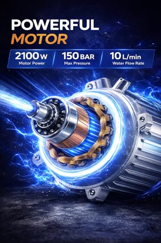 Image of HP130 High Pressure Washer 130 Bar Induction Motor Brass Pump 2100W