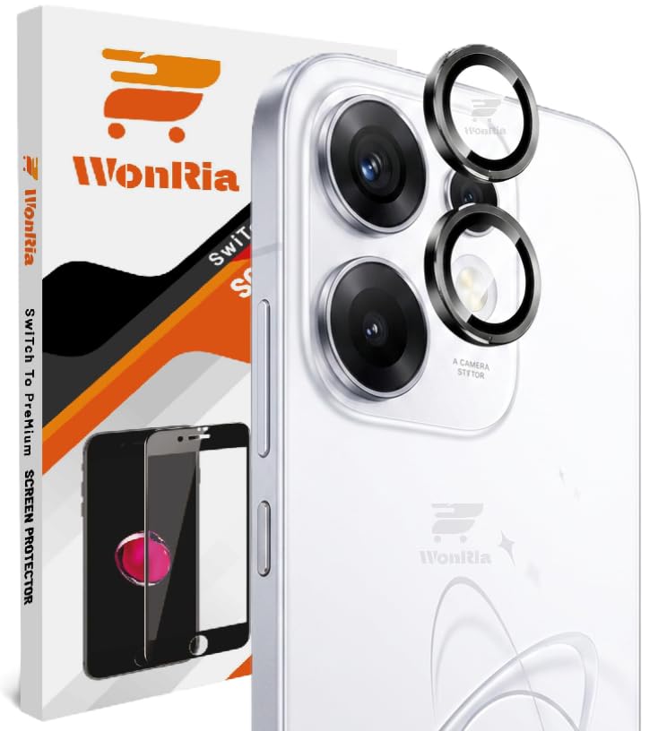 Image of WonRia Pack 2 - Camera Lens Protector Ring for Reno 16C 5G Camera Aluminum Alloy Rings, Ultra-HD Metal Frame- Black