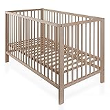 Kleinkinder-Bett 120 x 60 cm Babybett Gitterbett BUCHE NATUR Kinderbett mit Lattenrost 120 x 60 cm