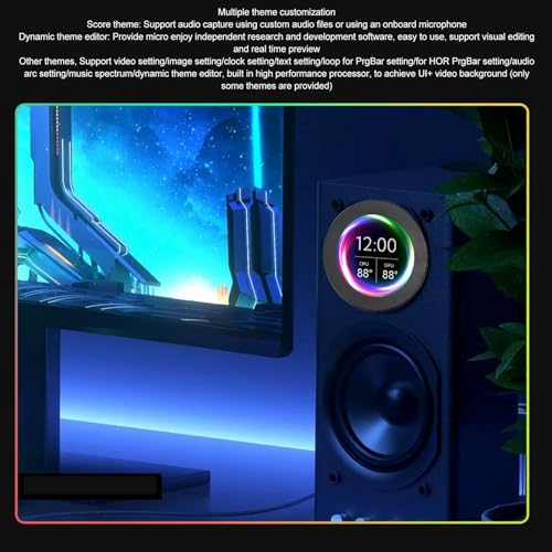 Image of 2.1inch AIO Computer Temp Monitor, CPU Cooler LCD Display Screen Upgrade Kit, PC Sensor Panel CPU Temp Monitor for Water Cooling Systems, for aida64 (Black)